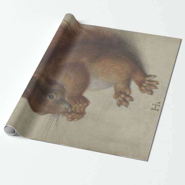Red Squirrel (by Hans Hoffmann) Wrapping Paper (Unrolled)
