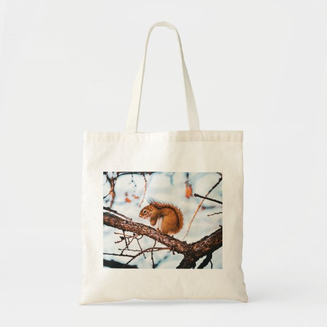 Red Squirrel Card Tote Bag (Front)