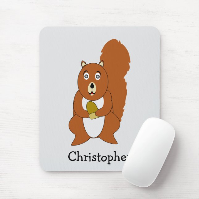 Red Squirrel Design Mouse Pad (With Mouse)