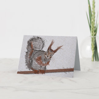 Red Squirrel Dit Bonjour ! Carte