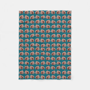 Red Squirrel Frenzy Fleece Blanket