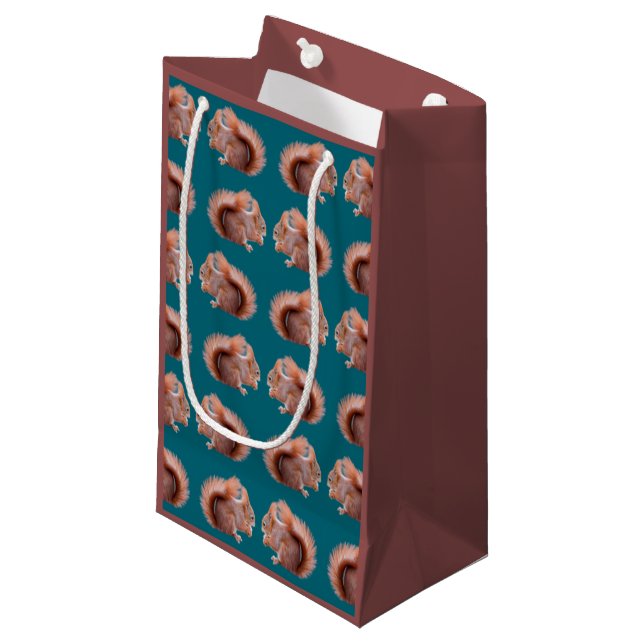 Red Squirrel Frenzy Gift Bag (Front Angled)