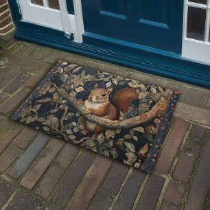 Red Squirrel in the Style of William Morris Doormat