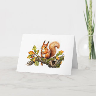 Red Squirrel on a Branch Card
