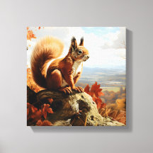 Red Squirrel Overlooks The Countryside