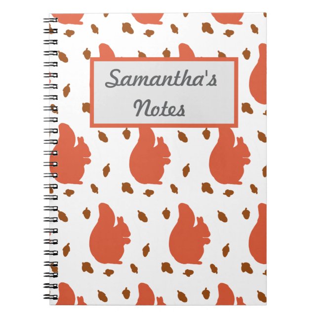 Red Squirrel Personalized  Notebook (Front)