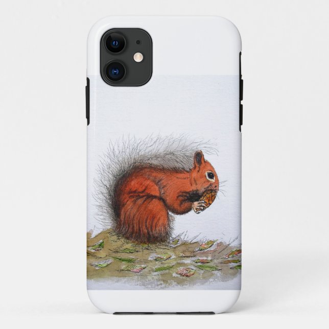 Red Squirrel pine cone Case-Mate iPhone Case (Back)