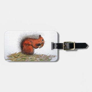 Red Squirrel pine cone Luggage Tag