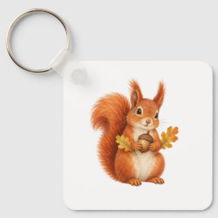 Red Squirrel with an Acorn Keychain