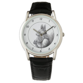 Red Squirrel with Gray Squirrel Scarf (Snow) M2 Watch