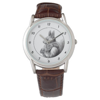 Red Squirrel with Gray Squirrel Scarf (Snow) M3 Watch