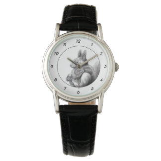 Red Squirrel with Gray Squirrel Scarf (Snow) W1 Watch