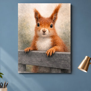 Red Squirrel Woodland Wildlife Poster