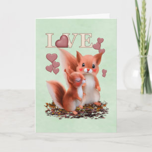 Red Squirrels in Love.. card