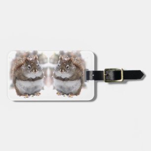 Red Squirrels in Snow Luggage Tag