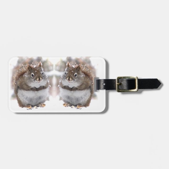 Red Squirrels in Snow Luggage Tag (Front Horizontal)