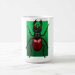 Red Stag Beetle Illustration Coffee Mug