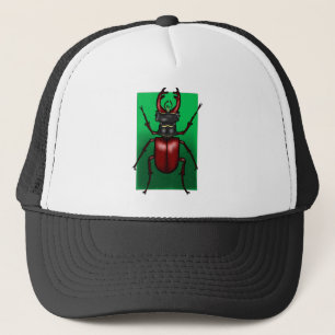 Red Stag Beetle Illustration Trucker Hat