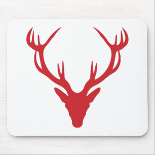 Red Stag Head Christmas or Stag Party Mouse Pad