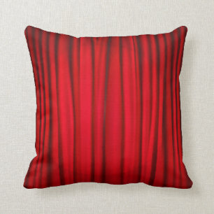 Red Stage Curtain Pattern Throw Pillow