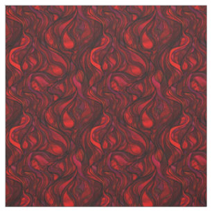 Red Stained Glass Abstract Fabric