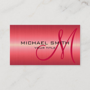 Red Stainless Steel Metal Business Card