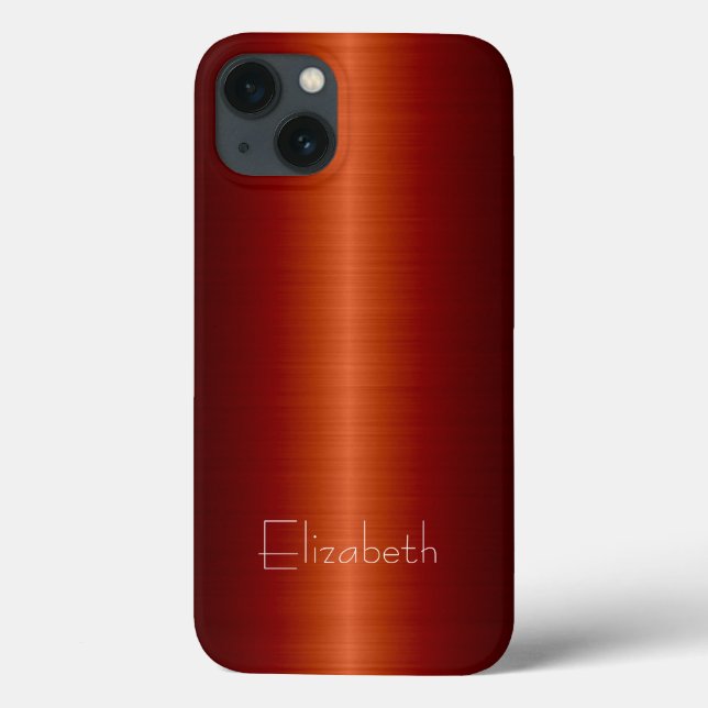 Red Stainless Steel Metal Case-Mate iPhone Case (Back)