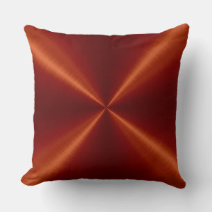 Red Stainless Steel Metal Throw Pillow