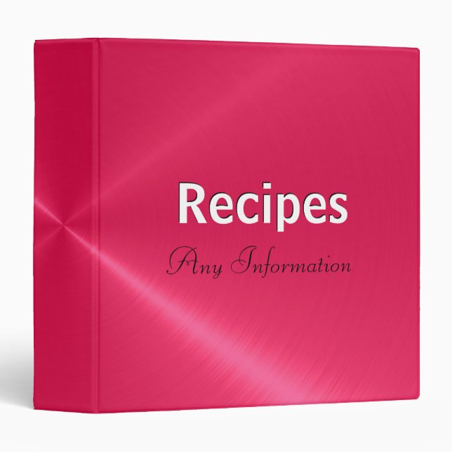 Red stainless steel metallic | Recipes binders 2 (Front/Spine)