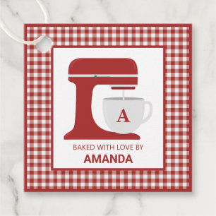 Red Stand Mixer Baking   Monogram    Favour Tags
