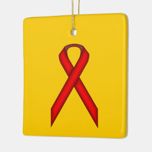 Red Standard Ribbon by Kenneth Yoncich Ceramic Ornament
