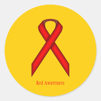 Red Standard Ribbon by Kenneth Yoncich Classic Round Sticker