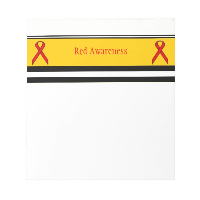 Red Standard Ribbon Notepad (Front)