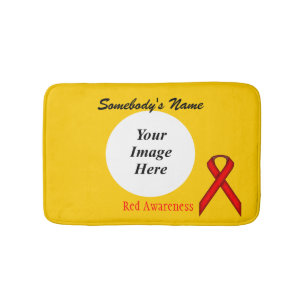 Red Standard Ribbon Tmpl by Kenneth Yoncich Bath Mat