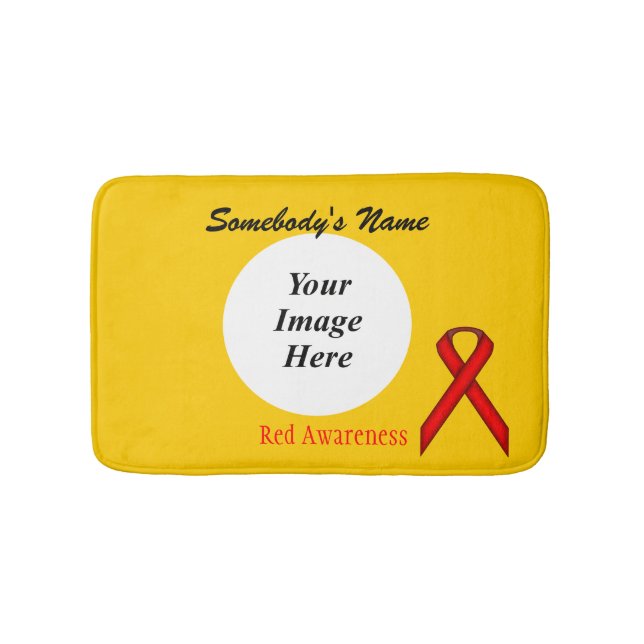 Red Standard Ribbon Tmpl by Kenneth Yoncich Bath Mat (Front)
