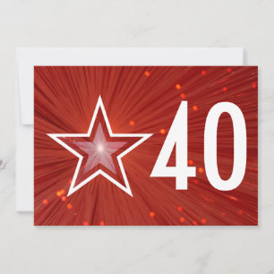 Red Star '40' anniversary invitation white back