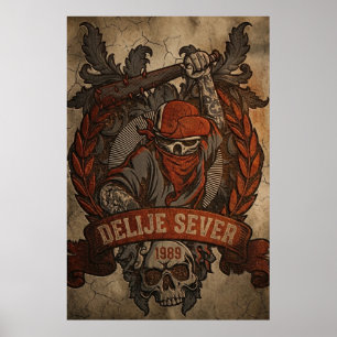 Red Star Belgrade Delije Sever 1989 Poster