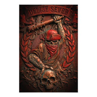 Red Star Belgrade Ultras Hooligan Embossed Photo Print