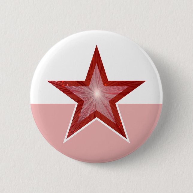 Red Star button gold pink (Front)