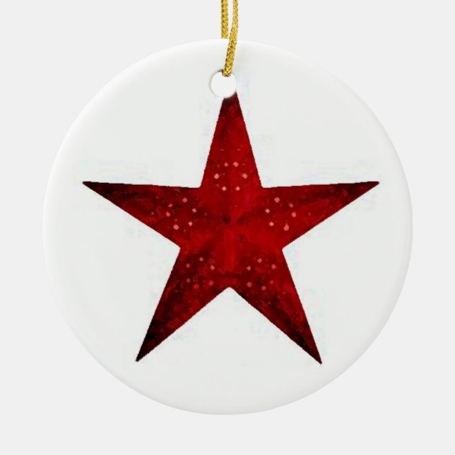 Red Star Ceramic Ornament (Front)
