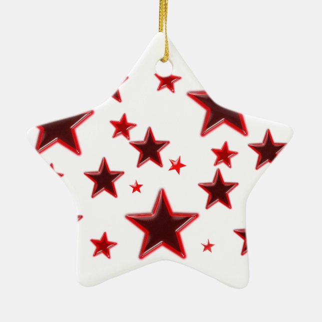 Red Star Ceramic Ornament (Back)