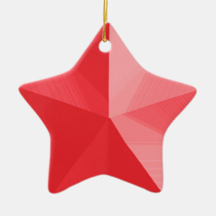 Red Star Christmas Ornament Customizable Template