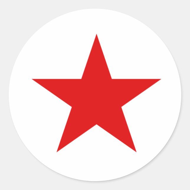 Red Star Communist Classic Round Sticker (Front)