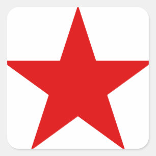 Red Star ★ Communist Socialist Soviet Star Square Sticker