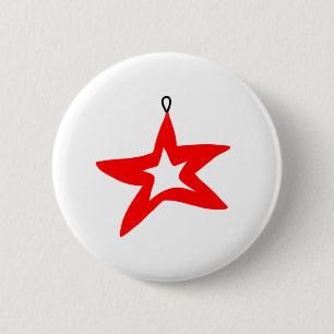 red star designer christmas Mug 2 Inch Round Button