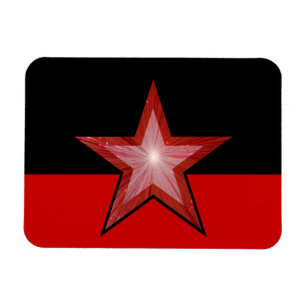 Red Star flexible magnet black red