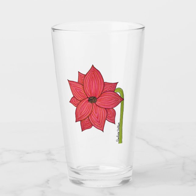 Red Star Flower Glass (Front)
