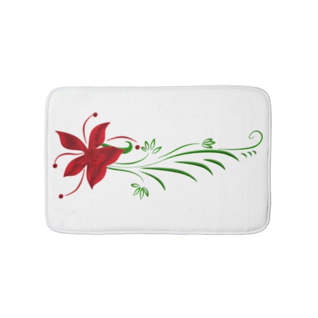 Red Star Gazer Lily Bath Mat (Front)