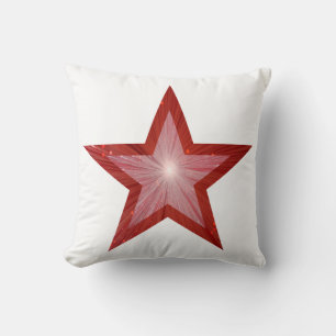 Red Star gros & petit jeté oreiller carré blanc