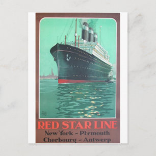 Red Star Line Titanic old advertisement Postcard